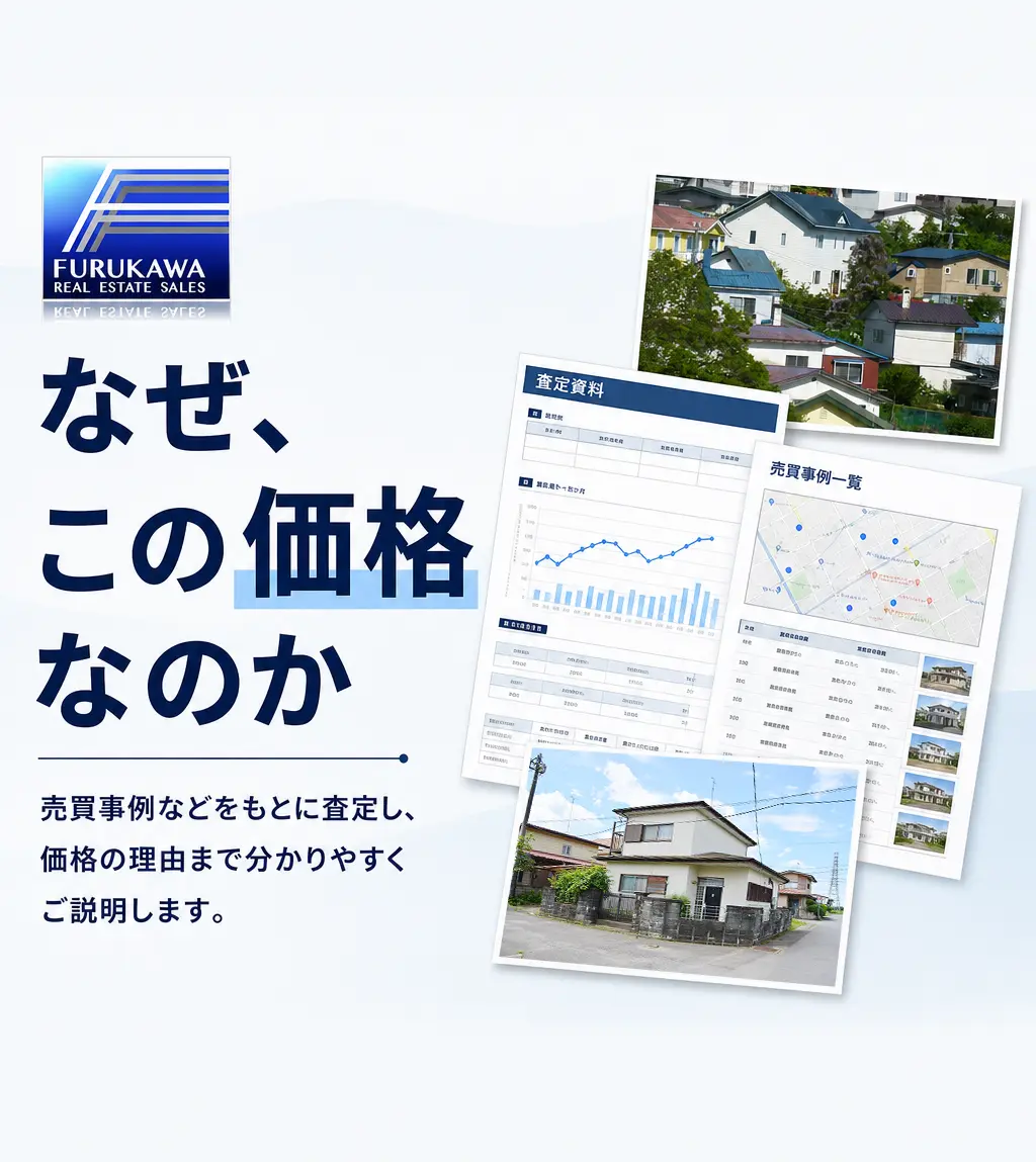 「なぜ、この価格なのか」まで。売買事例などをもとに査定し、価格の理由まで分かりやすくご説明します。